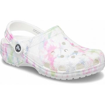 Zuecos Crocs Classic Bleach Dye Mujer Blancos | Mexico 0113OKIR